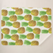 Ananas-Aquarellmuster Sherpadecke (Vorderseite (Horizontal))