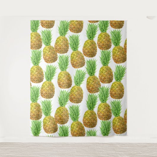 Ananas-Aquarellmuster Wandteppich (Vorderseite)