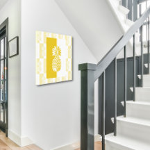 Ananas Art | Moderne Gold- und Weißkanvas