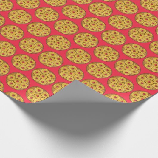 Ananas Auf dem Kopf Backkuchen Kirschen backen Des Geschenkpapier (Ecke)