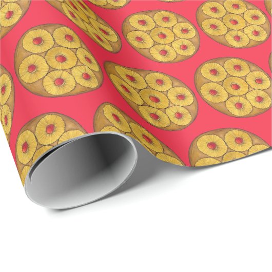 Ananas Auf dem Kopf Backkuchen Kirschen backen Des Geschenkpapier (Rolleneckpunkt)