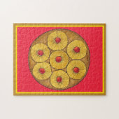 Ananas Auf dem Kopf Backkuchen Kirschen backen Des Puzzle (Horizontal)