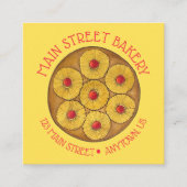Ananas Auf dem Kopf Backkuchen Kirschen backen Des Quadratische Visitenkarte (Vorderseite)
