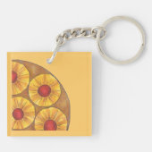 Ananas Auf dem Kopf Cake Cherry Feinschmecker Schl Schlüsselanhänger (Rückseite)