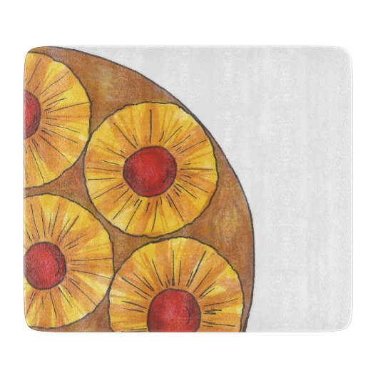 Ananas Auf dem Kopf Cake Kitchen Cutting Board Schneidebrett (Vorderseite)