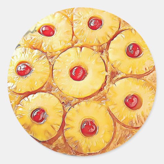 Ananas Auf dem Kopf Esskuchen Aufkleber (Vorderseite)