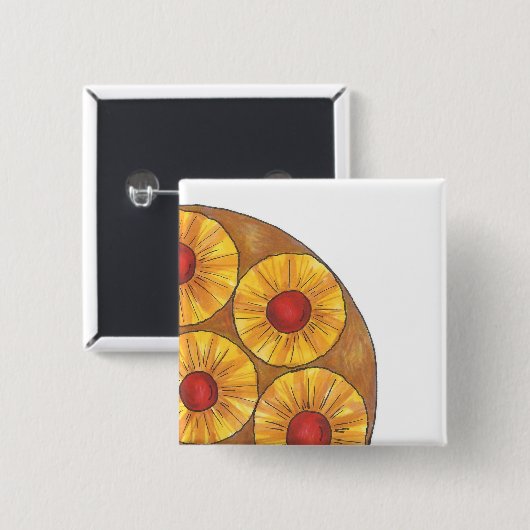 Ananas Auf dem Kopf Feinschmecker Nachtisch Bäcker Button (Vorne & Hinten)