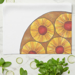 Ananas Auf dem Kopf Kirschen Nachtisch Kuchen Back Handtuch