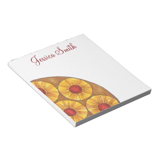 Ananas Auf dem Kopf Maraschino Kirschen Notizblock (angewinkelt)