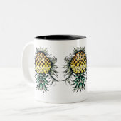 Ananas auf den Kopf nur zusammen Zweifarbige Tasse (Vorderseite Links)