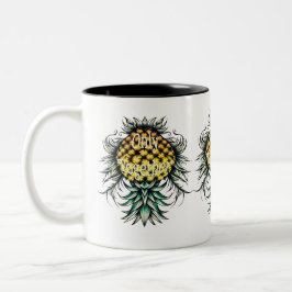Ananas auf den Kopf nur zusammen Zweifarbige Tasse