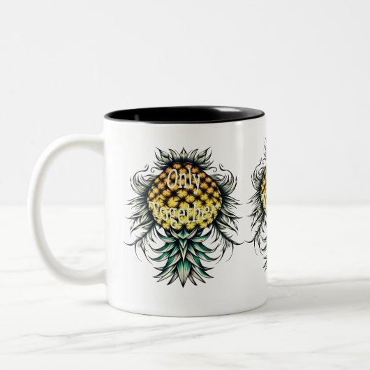 Ananas auf den Kopf nur zusammen Zweifarbige Tasse (Links)