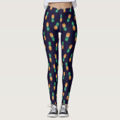 Ananas auf der Marine Leggings (Vorderseite)