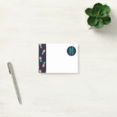 Ananas auf der Marine| Monogramm Post-it Klebezettel (Büro)