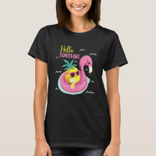 Ananas auf einem aufblasbaren Flamingo Sommer Kör T-Shirt