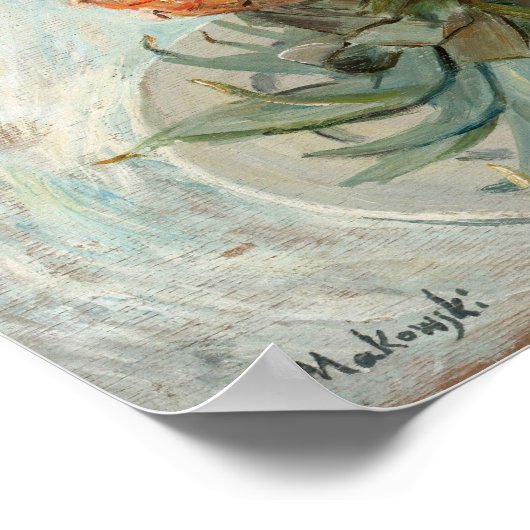 Ananas auf einer Platte | Tadeusz Makowski Poster (Ecke)