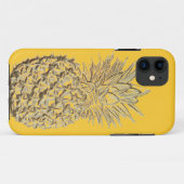 Ananas auf gelbem Gold Case-Mate iPhone Hülle (Rückseite (Horizontal))