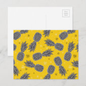 Ananas auf Gold 2 Postkarte (Vorne/Hinten)
