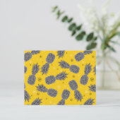 Ananas auf Gold 2 Postkarte (Stehend Vorderseite)