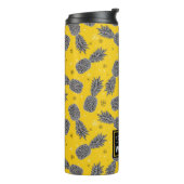 Ananas auf Gold | addieren Ihren Namen Thermosbecher (Nach links gedreht)