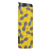 Ananas auf Gold | addieren Ihren Namen Thermosbecher (Nach rechts gedreht)