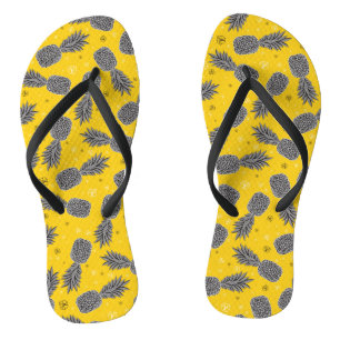Ananas auf Gold Badesandalen