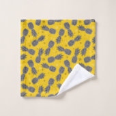 Ananas auf Gold Badhandtuch Set (Waschlappen)