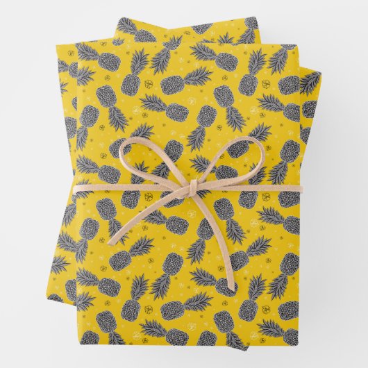 Ananas auf Gold Geschenkpapier Set (Beispiel)