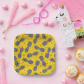 Ananas auf Gold Pappteller (Party)