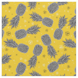 Ananas auf Gold Stoff