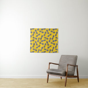 Ananas auf Gold Wandteppich