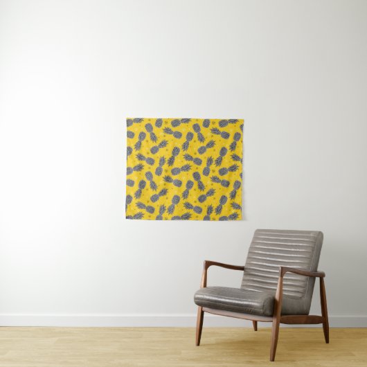 Ananas auf Gold Wandteppich (Beispiel (Horizontal))