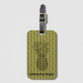 Ananas auf grünem Hintergrund Muster Gepäckanhänger (Vorderseite Vertikal)