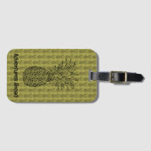 Ananas auf grünem Hintergrund Muster Gepäckanhänger (Vorderseite (Horizontal))