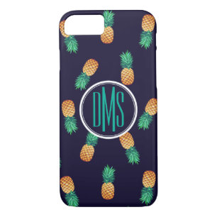 Ananas auf Monogramm der Marine- Case-Mate iPhone Hülle