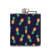 Ananas auf Monogramm der Marine-| Flachmann (Rückseite)