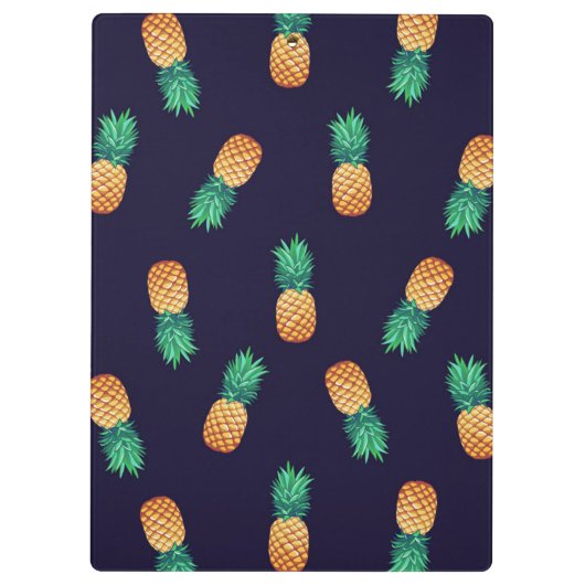 Ananas auf Monogramm der Marine-| Klemmbrett (Rückseite)