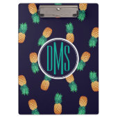 Ananas auf Monogramm der Marine-| Klemmbrett (Vorderseite)