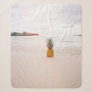 Ananas auf Sand am Strand Sherpadecke