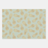 Ananas aus Gold auf dem Sage Green Geschenkpapier Set (Vorderseite)