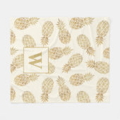 Ananas aus Gold auf der Elfenbeinmonografie Fleecedecke (Vorderseite (Horizontal))