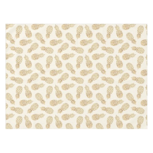 Ananas aus Gold auf Elfenbeintropen Tischdecke (Vorderseite (Horizontal))
