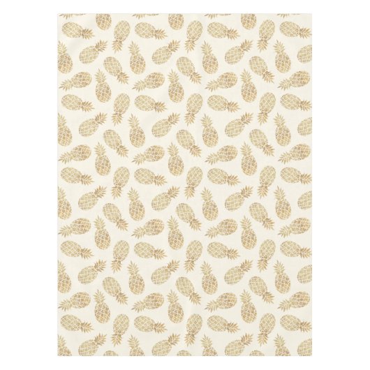 Ananas aus Gold auf Elfenbeintropen Tischdecke (Vorderseite)