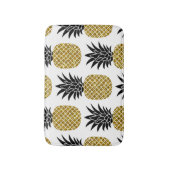Ananas aus Gold: Von Hand Gezeichnet Weiß nahtlos. Badematte (Vorderseite Vertikal)
