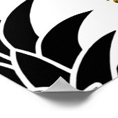 Ananas aus Gold: Von Hand Gezeichnet Weiß nahtlos. Poster (Ecke)