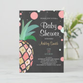 Ananas Baby Dusche Einladung Tropical Bridal (Stehend Vorderseite)
