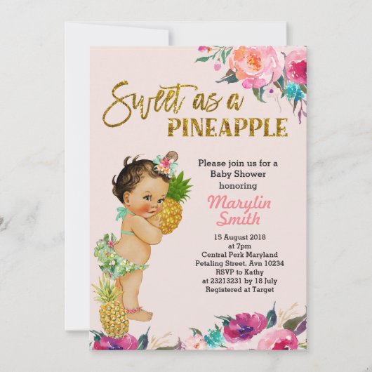 Ananas Baby Shower Einladung Tropical (Vorderseite)