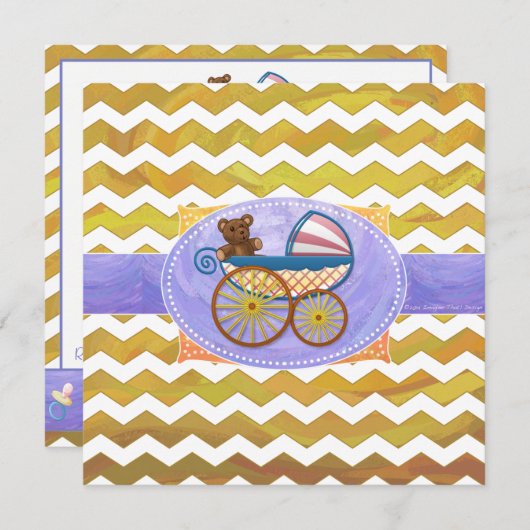 Ananas Baby Stuff Einladung (Vorne/Hinten)