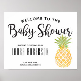 Ananas | Babydusche Begrüßungszeichen Poster