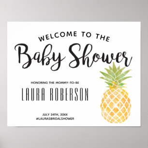 Ananas   Babydusche Begrüßungszeichen Poster